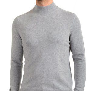 Malo Optimum Men's Light Gray Wool Cashmere Mockneck Pullover Sweater